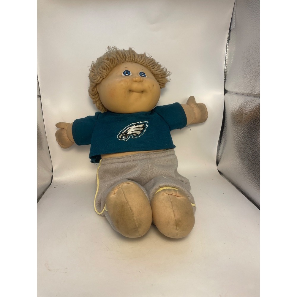 Vintage 1978, 1982 Cabbage Patch Boy Xavier Roberts Blonde Blue Eyes Jersey